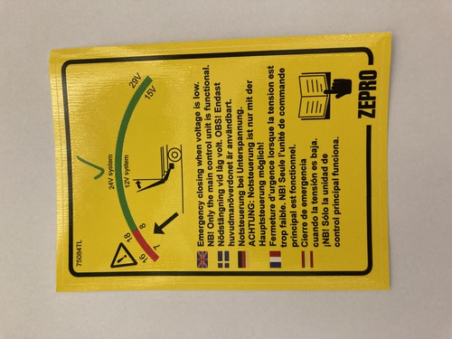 DEKAL Z-LYFT EMERGENCY LOW VOLT