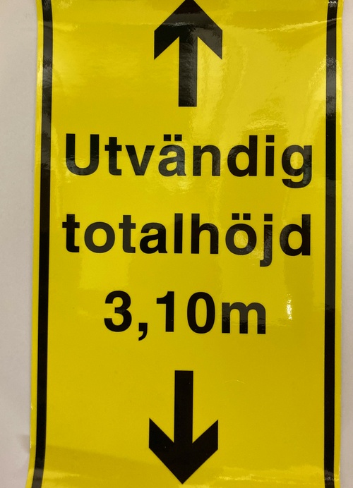 DEKAL TOTAL HÖJD 3,10 M  300X170MM